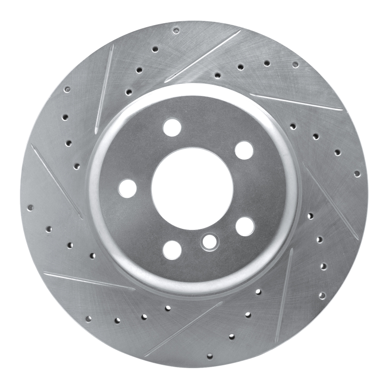 Picture of R1 10-19 BMW 640I xDrive Convertible Rear Left Drilled & Slotted Silver Brake Rotor