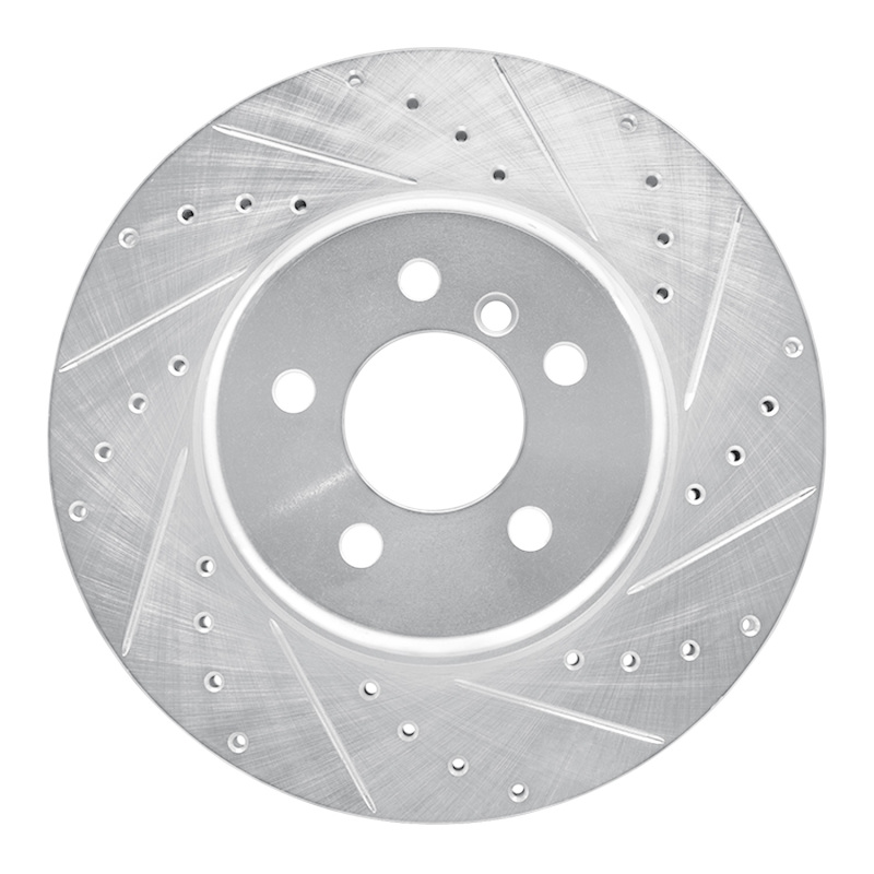 Picture of R1 10-19 BMW 550I Rear Right Drilled & Slotted Silver Brake Rotor