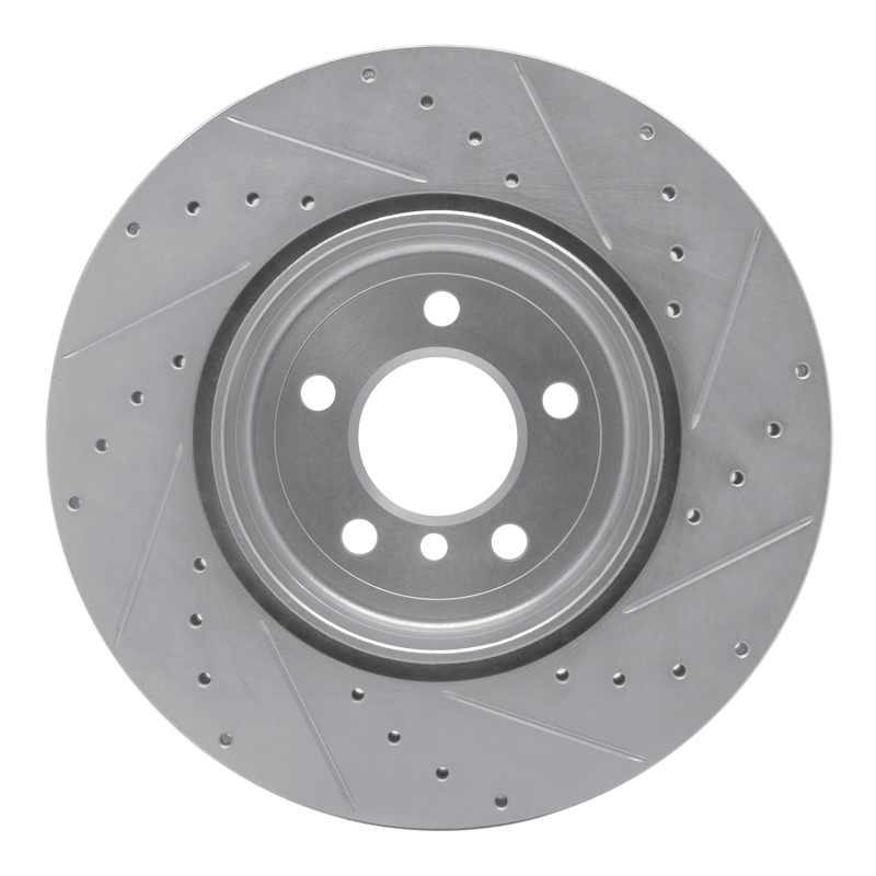 Picture of R1 10-19 BMW 640I xDrive Convertible Rear Left Drilled & Slotted Silver Brake Rotor