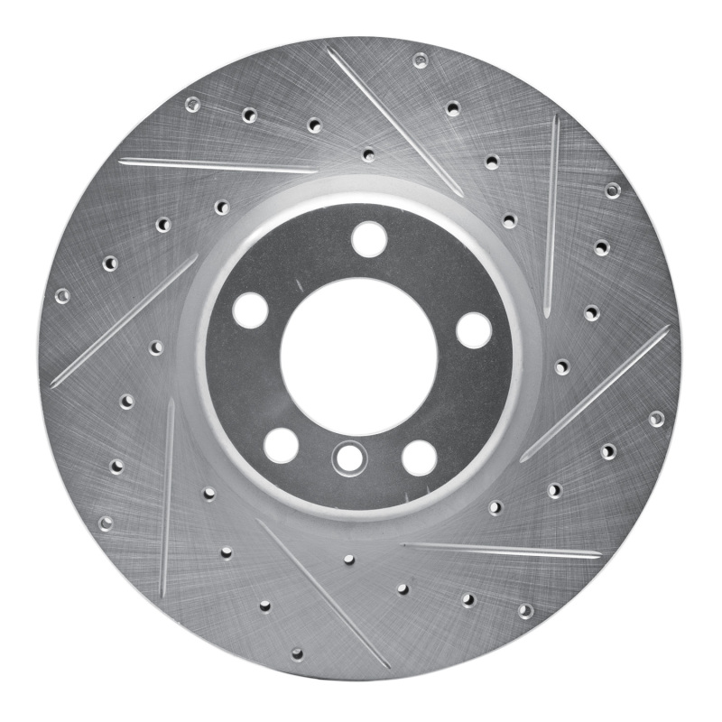 Picture of R1 12-21 BMW 340I xDrive Front Right Drilled & Slotted Silver Brake Rotor