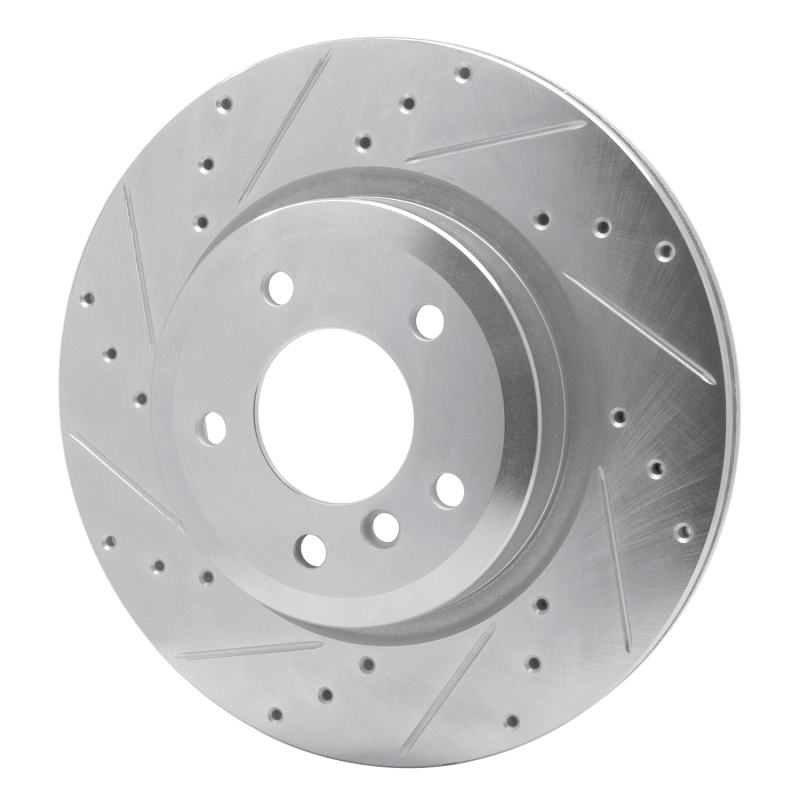 Picture of R1 11-16 BMW Z4 Rear Left Drilled & Slotted Silver Brake Rotor