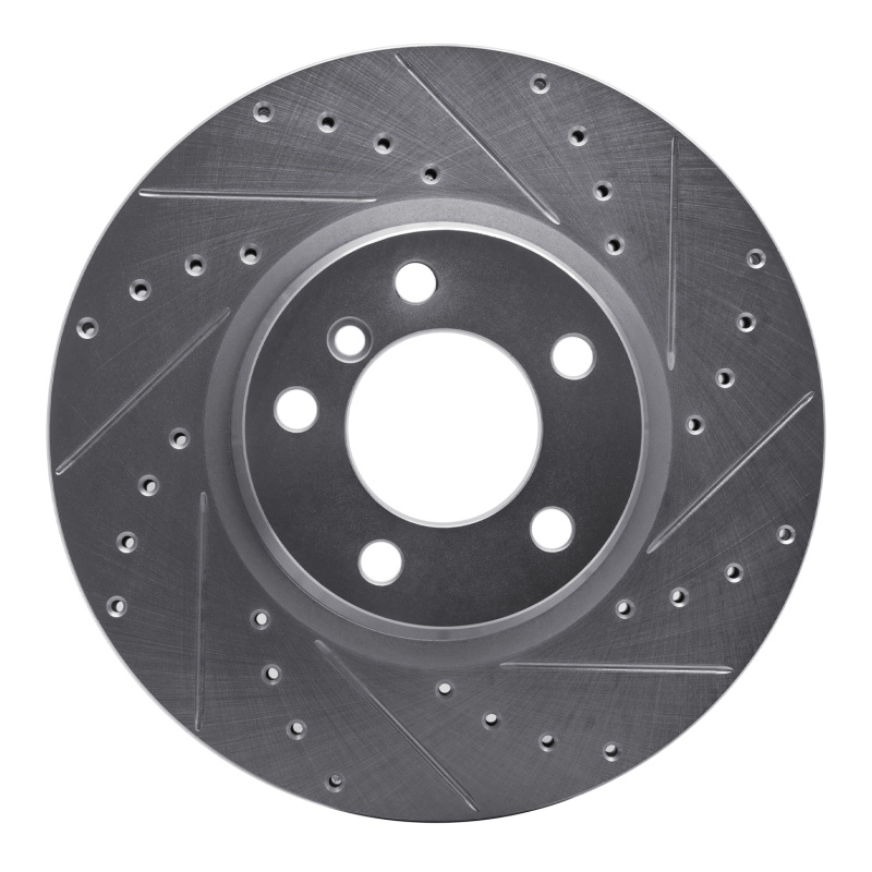 Picture of R1 12-18 BMW 330e Front Right Drilled & Slotted Silver Brake Rotor