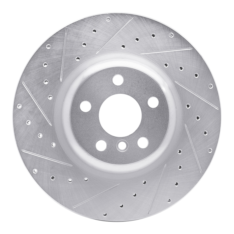 Picture of R1 16-25 BMW 540I xDrive Rear Left Drilled & Slotted Silver Brake Rotor