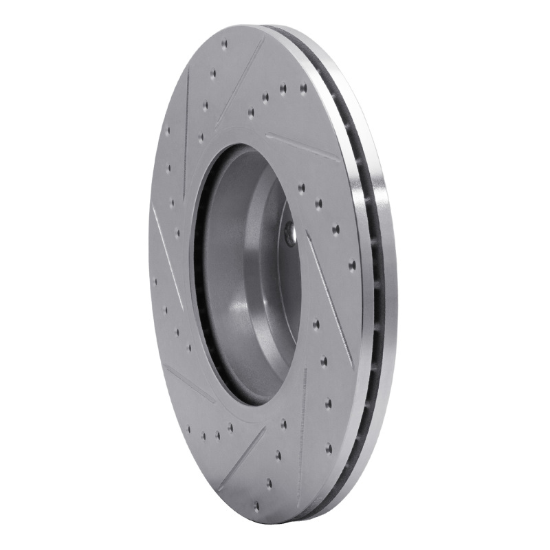 Picture of R1 12-18 BMW 330e Front Right Drilled & Slotted Silver Brake Rotor