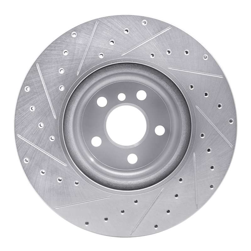 Picture of R1 16-25 BMW 330e xDrive Rear Right Drilled & Slotted Silver Brake Rotor