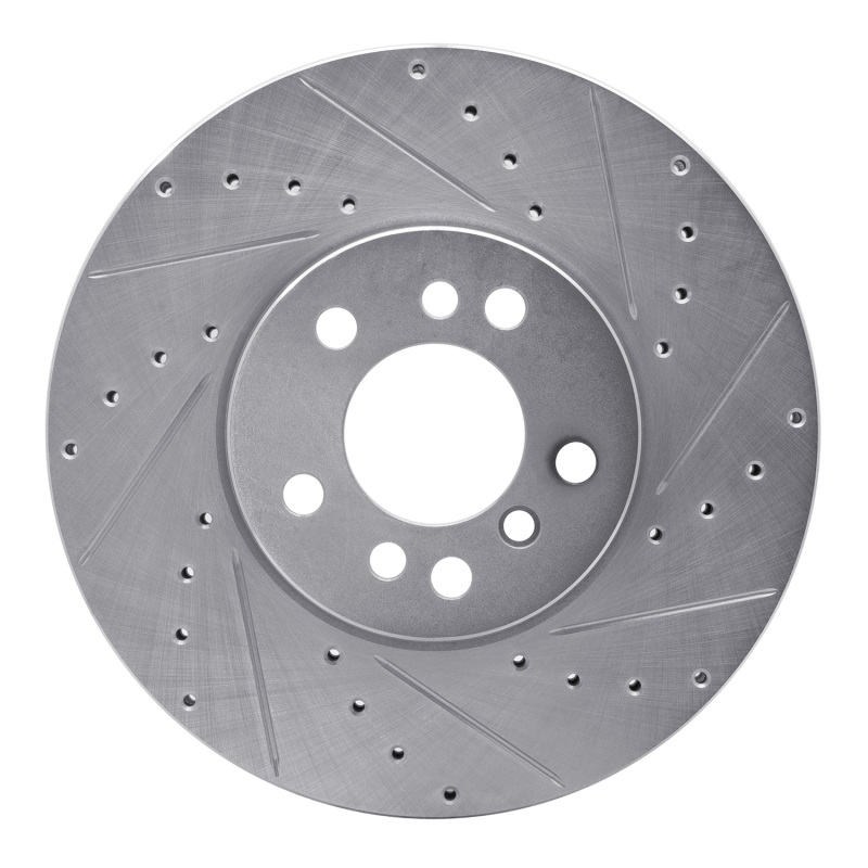 Picture of R1 00-06 BMW X5 Front Right Drilled & Slotted Silver Brake Rotor