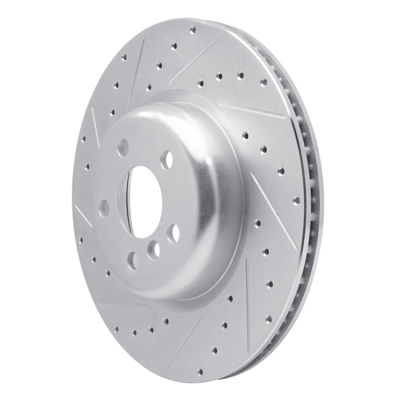 Picture of R1 16-25 BMW 540I xDrive Rear Left Drilled & Slotted Silver Brake Rotor