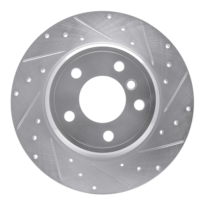 Picture of R1 00-06 BMW X5 Rear Right Drilled & Slotted Silver Brake Rotor