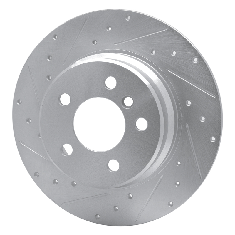 Picture of R1 00-06 BMW X5 Rear Left Drilled & Slotted Silver Brake Rotor