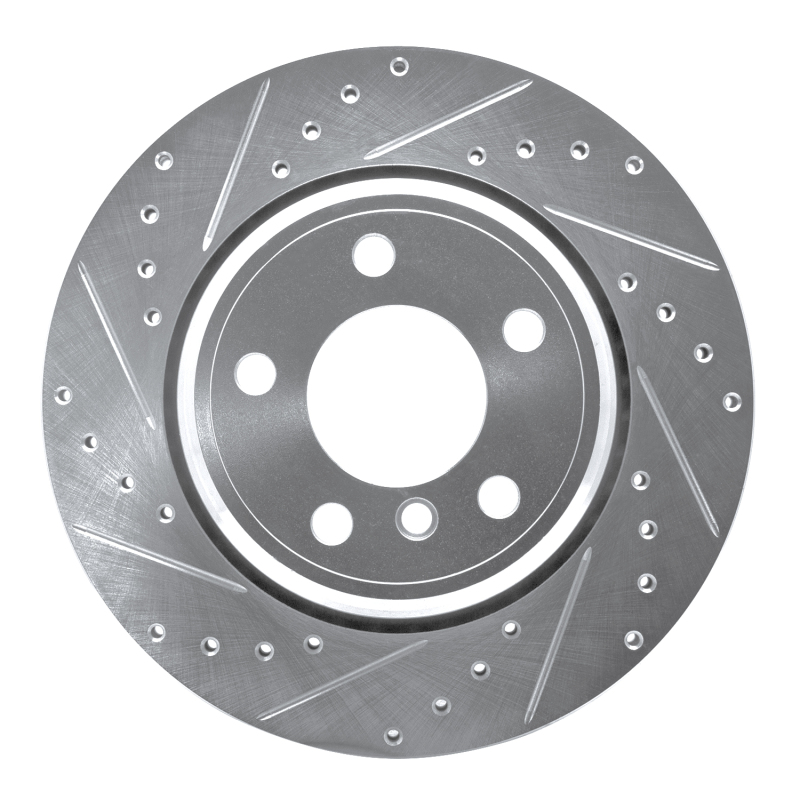 Picture of R1 02-06 BMW X5 Rear Left Drilled & Slotted Silver Brake Rotor