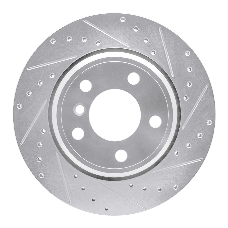 Picture of R1 02-06 BMW X5 Rear Right Drilled & Slotted Silver Brake Rotor