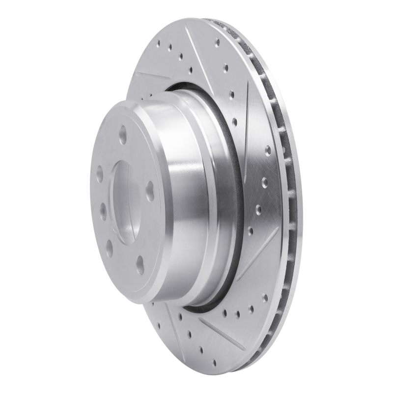 Picture of R1 02-06 BMW X5 Rear Right Drilled & Slotted Silver Brake Rotor