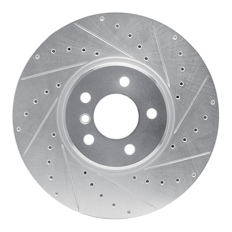 Picture of R1 08-19 BMW X5 Front Right Drilled & Slotted Silver Brake Rotor