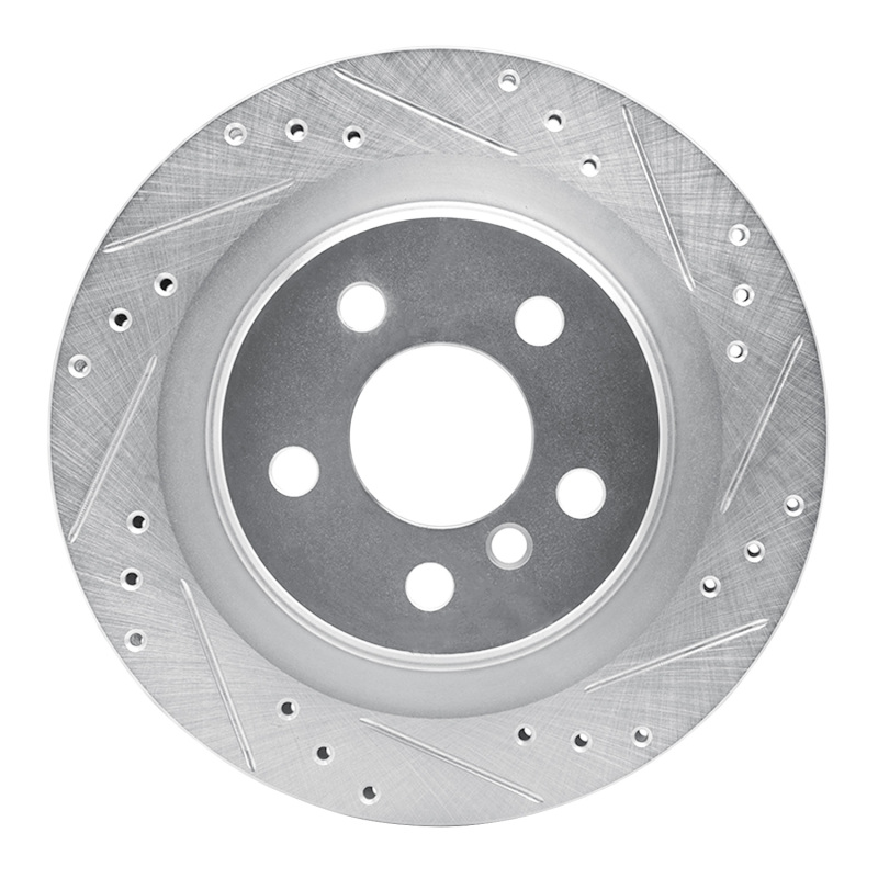 Picture of R1 16-26 BMW 228I xDrive Gran Coupe Rear Right Drilled & Slotted Silver Brake Rotor