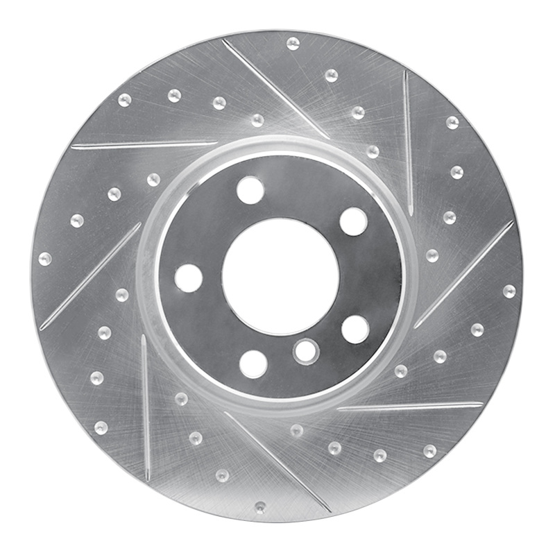 Picture of R1 16-18 BMW X4 Left Front Drilled & Slotted Silver Brake Rotor
