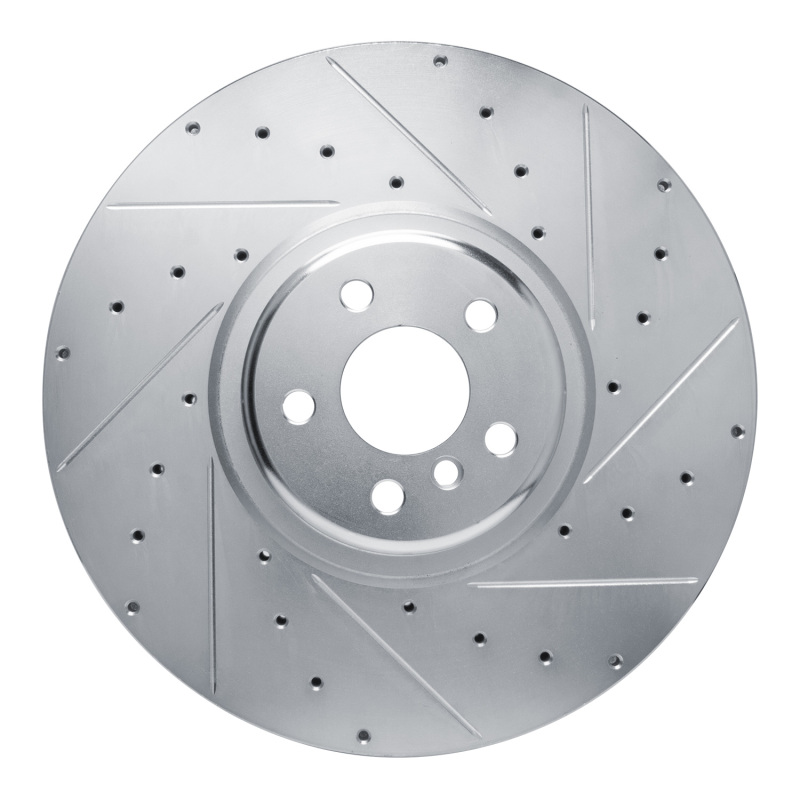 Picture of R1 17-25 BMW M850i xDrive Gran Coupe Right Front Drilled & Slotted Silver Brake Rotor