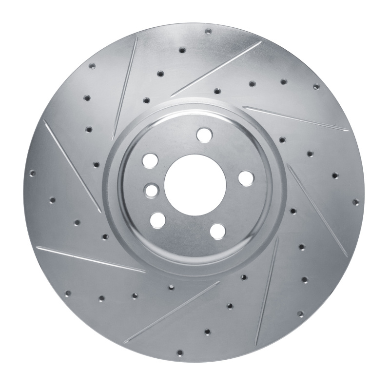 Picture of R1 17-25 BMW X6 Left Front Drilled & Slotted Silver Brake Rotor