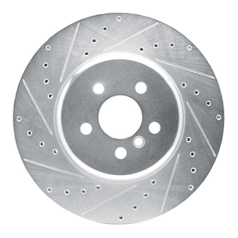 Picture of R1 17-25 BMW 530E Front Left Drilled & Slotted Silver Brake Rotor