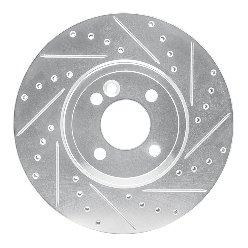 Picture of R1 02-06 Mini Cooper (Excl Clubman) Front Right Drilled & Slotted Silver Brake Rotor