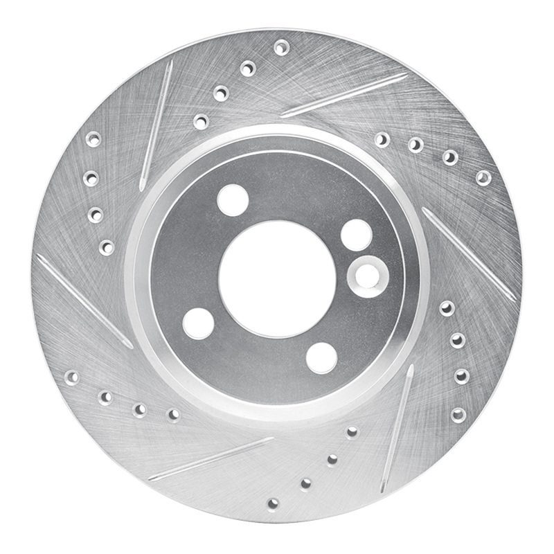 Picture of R1 07-15 Mini Cooper Clubman Front Left Drilled & Slotted Silver Brake Rotor
