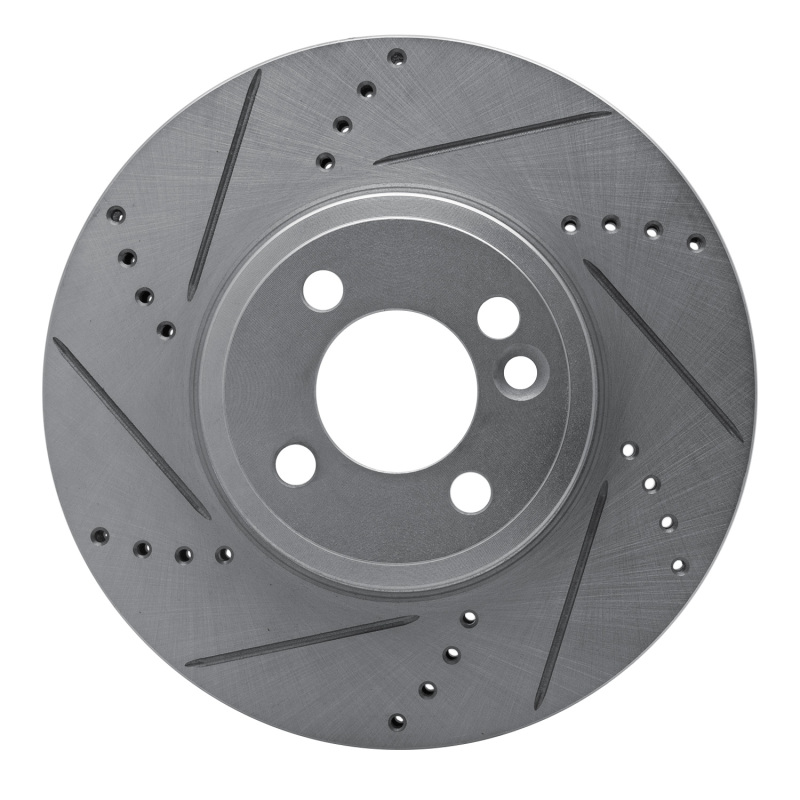 Picture of R1 07-15 Mini Cooper (Excl Clubman) Front Left Drilled & Slotted Silver Brake Rotor