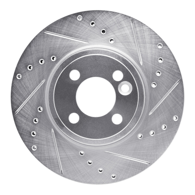 Picture of R1 07-15 Mini Cooper (Excl Clubman) Front Right Drilled & Slotted Silver Brake Rotor