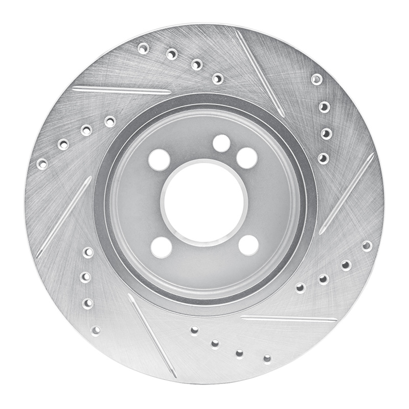 Picture of R1 07-15 Mini Cooper Clubman Front Left Drilled & Slotted Silver Brake Rotor