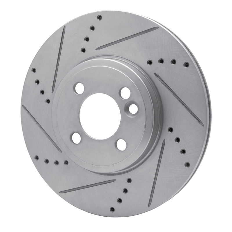 Picture of R1 07-15 Mini Cooper (Excl Clubman) Front Left Drilled & Slotted Silver Brake Rotor