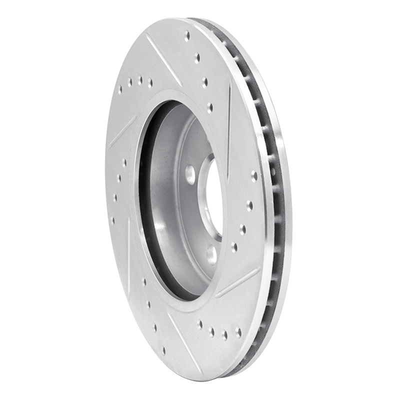 Picture of R1 07-15 Mini Cooper Clubman Front Left Drilled & Slotted Silver Brake Rotor