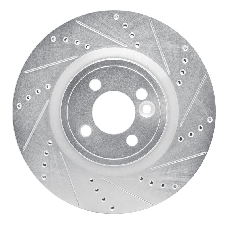 Picture of R1 09-14 Mini Cooper Clubman Front Right Drilled & Slotted Silver Brake Rotor