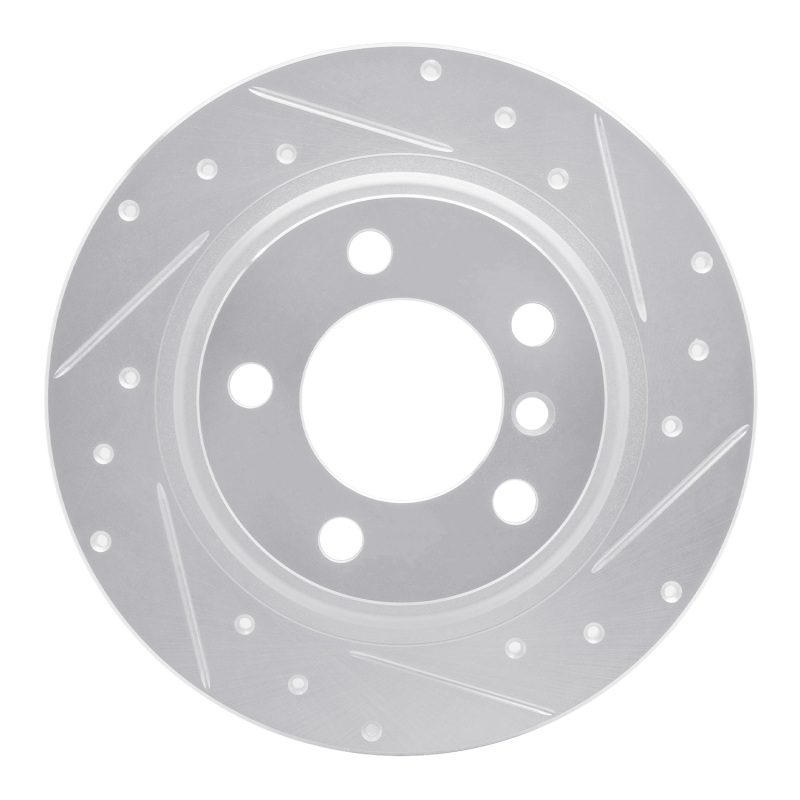 Picture of R1 13-16 Mini Cooper Countryman Rear Right Drilled & Slotted Silver Brake Rotor