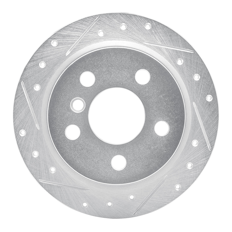 Picture of R1 14-24 Mini Cooper (Excl Clubman) Rear Left Drilled & Slotted Silver Brake Rotor