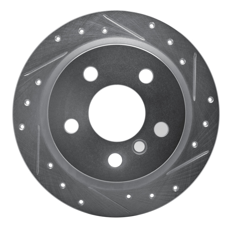 Picture of R1 14-24 Mini Cooper (Excl Clubman) Rear Right Drilled & Slotted Silver Brake Rotor