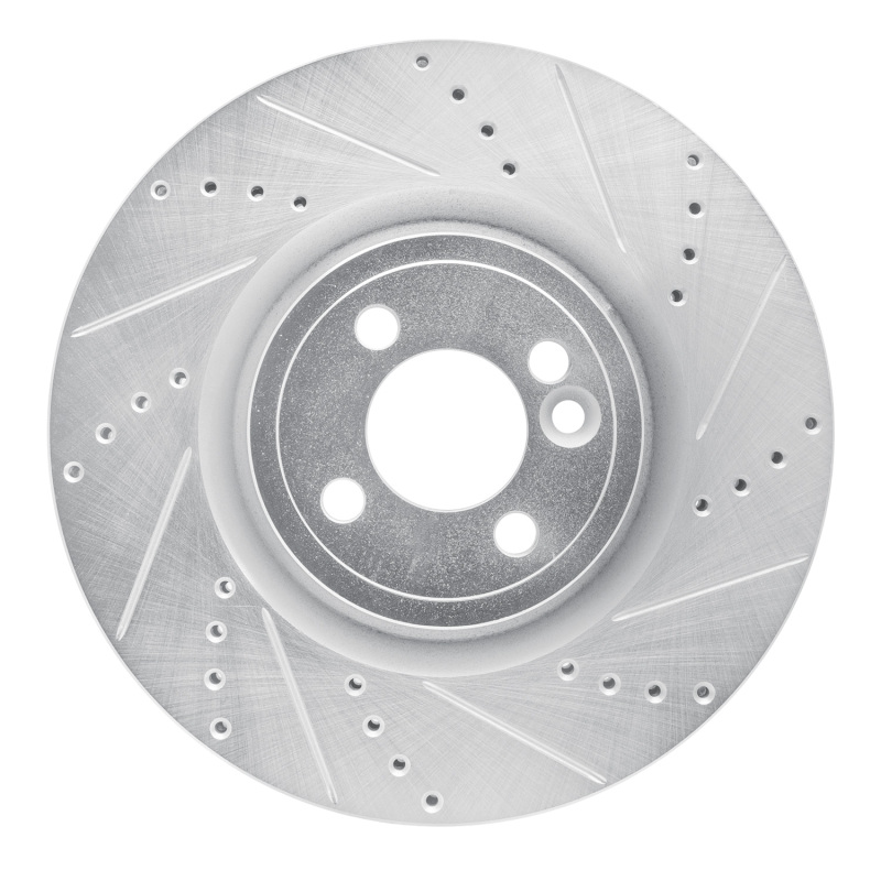 Picture of R1 13-13 Mini Cooper (Excl Clubman) Front Right Drilled & Slotted Silver Brake Rotor