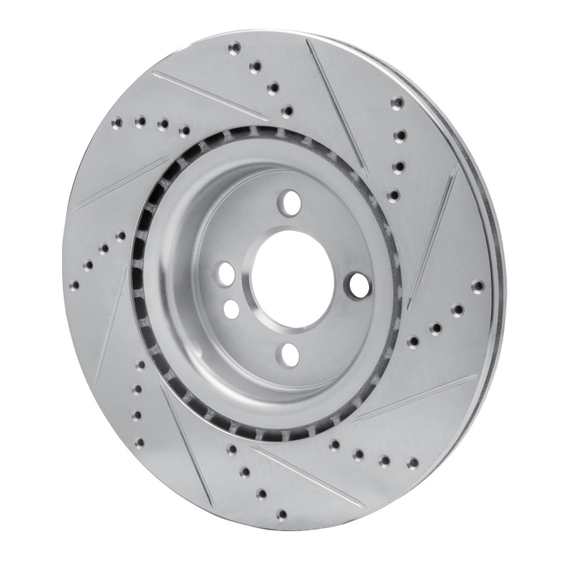 Picture of R1 09-14 Mini Cooper (Excl Clubman) Front Left Drilled & Slotted Silver Brake Rotor