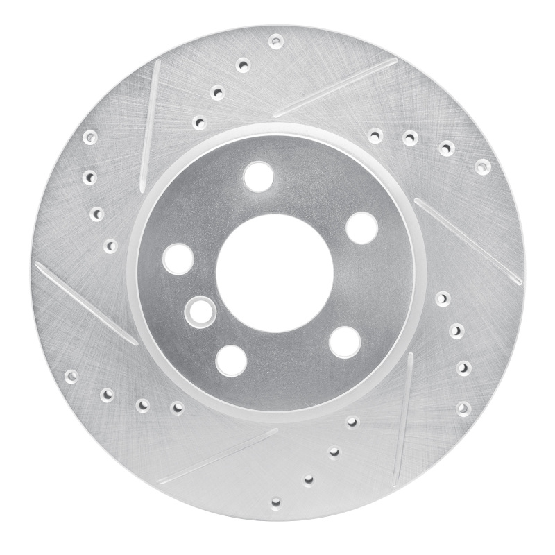 Picture of R1 14-21 Mini Cooper (Excl Clubman) Front Right Drilled & Slotted Silver Brake Rotor