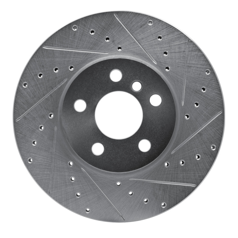 Picture of R1 16-24 Mini Cooper Clubman Front Right Drilled & Slotted Silver Brake Rotor