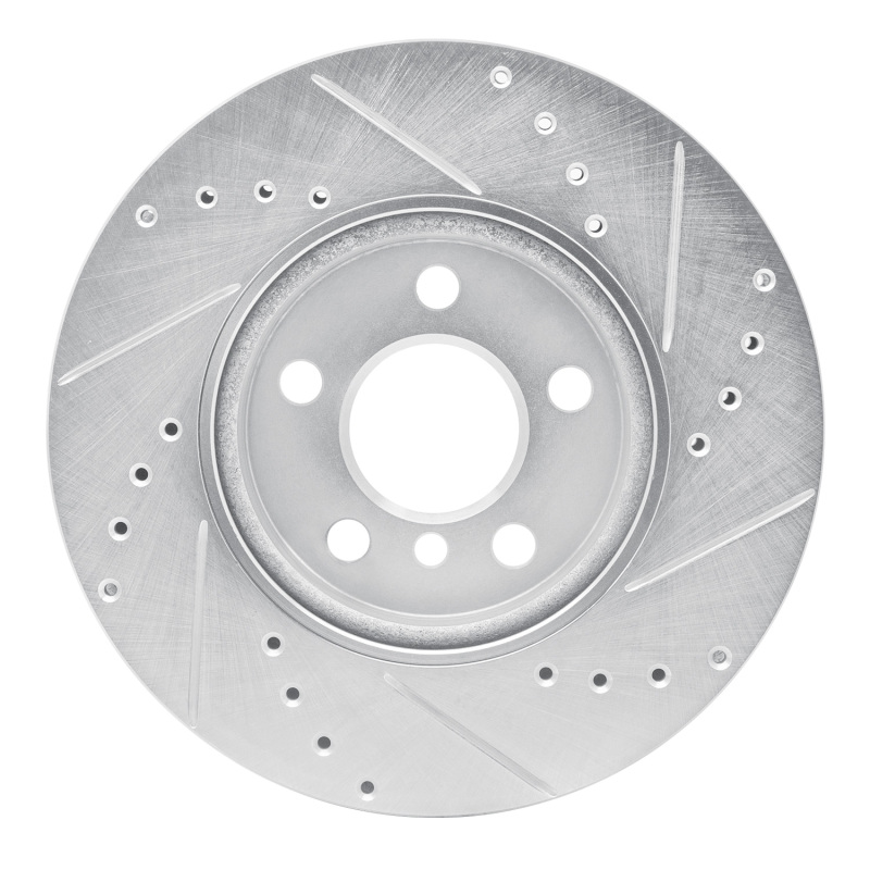 Picture of R1 14-21 Mini Cooper (Excl Clubman) Front Left Drilled & Slotted Silver Brake Rotor