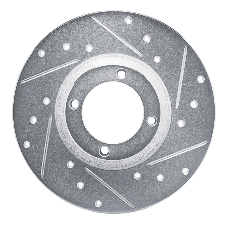 Picture of R1 76-84 Buick OPEL Front Right Drilled & Slotted Silver Brake Rotor