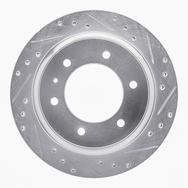 Picture of R1 92-04 Acura SLX Rear Right Drilled & Slotted Silver Brake Rotor