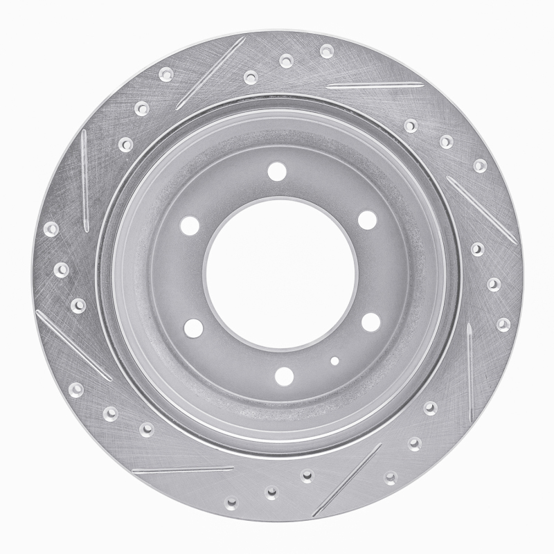 Picture of R1 92-04 Acura SLX Rear Right Drilled & Slotted Silver Brake Rotor