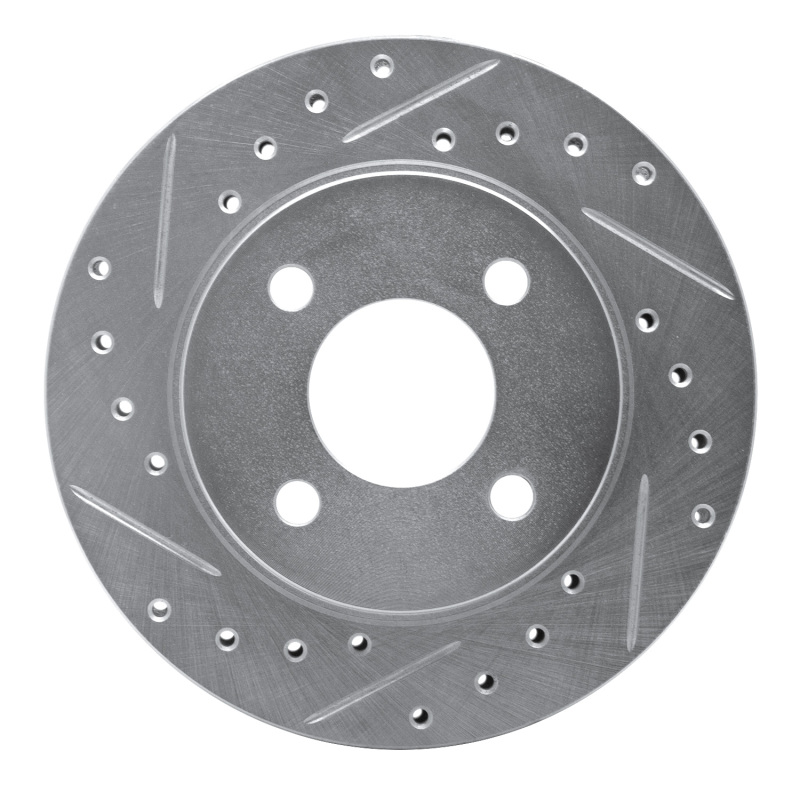 Picture of R1 81-87 Chrysler Town & Country Front Left Drilled & Slotted Silver Brake Rotor