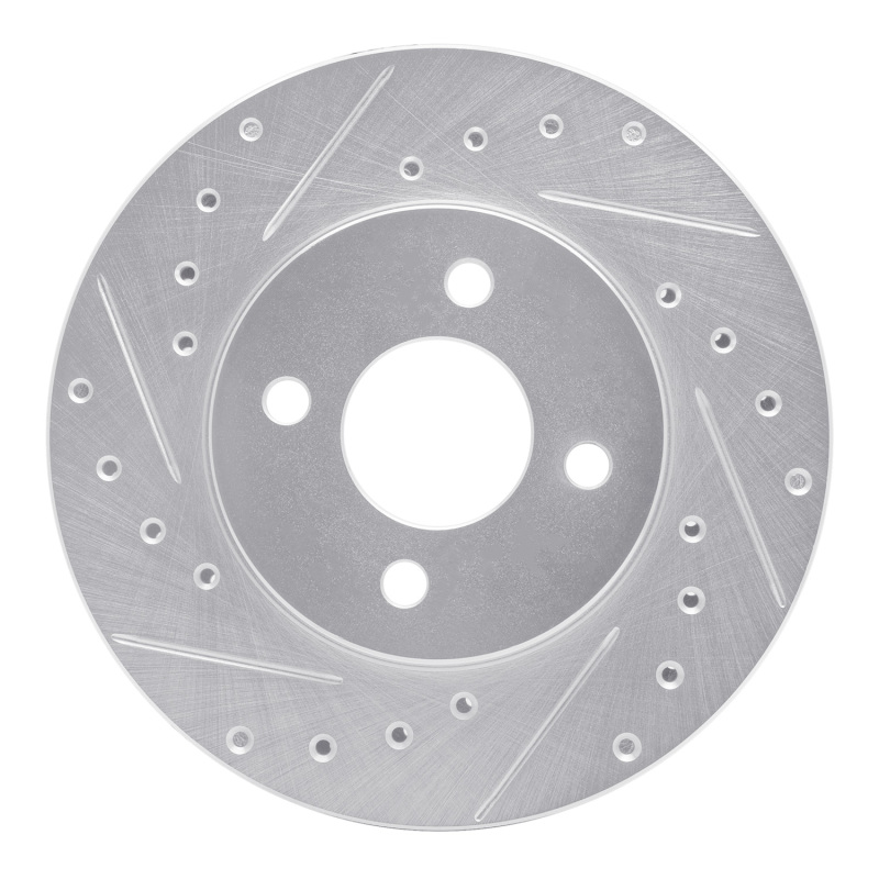 Picture of R1 83-88 Chrysler E CLASS Front Left Drilled & Slotted Silver Brake Rotor