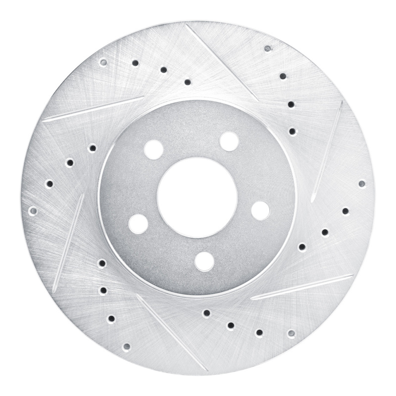 Picture of R1 89-95 Chrysler LeBaron Front Right Drilled & Slotted Silver Brake Rotor