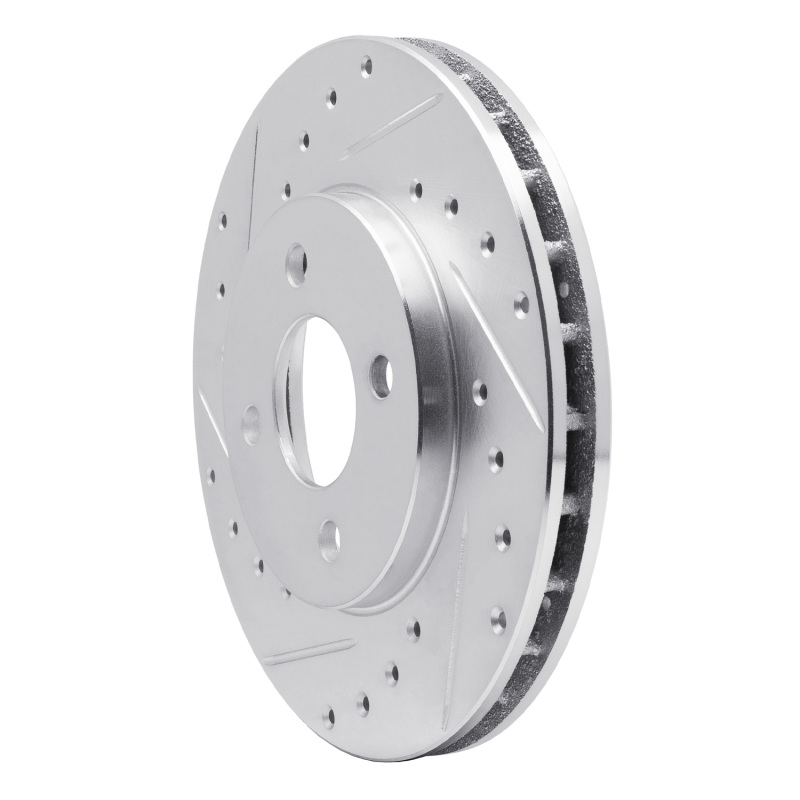 Picture of R1 83-88 Chrysler E CLASS Front Left Drilled & Slotted Silver Brake Rotor