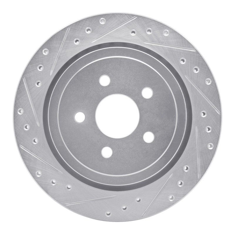 Picture of R1 89-95 Chrysler LeBaron Rear Left Drilled & Slotted Silver Brake Rotor