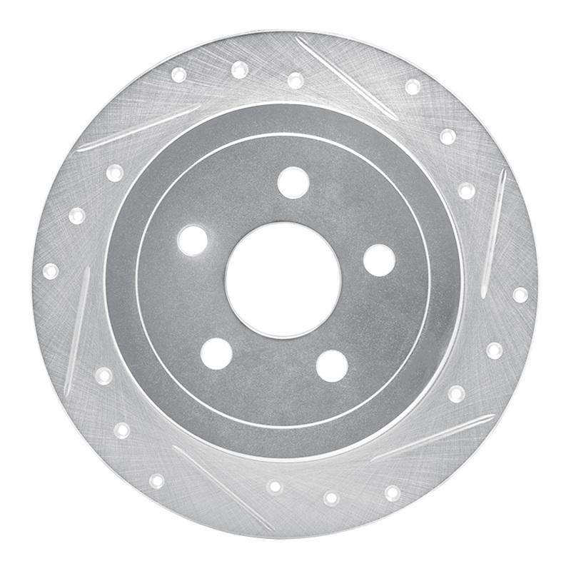Picture of R1 95-07 Chrysler PT Cruiser Rear Right Drilled & Slotted Silver Brake Rotor