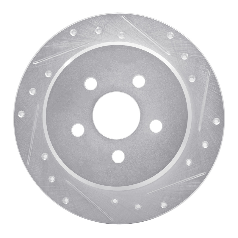 Picture of R1 03-10 Chrysler PT Cruiser Rear Right Drilled & Slotted Silver Brake Rotor