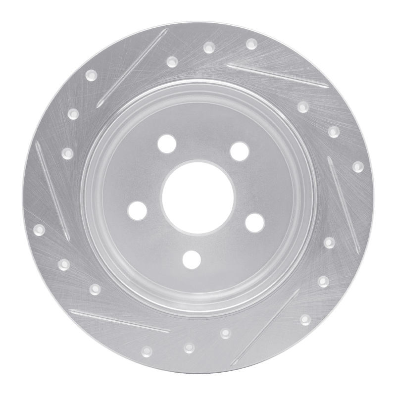 Picture of R1 03-10 Chrysler PT Cruiser Rear Right Drilled & Slotted Silver Brake Rotor