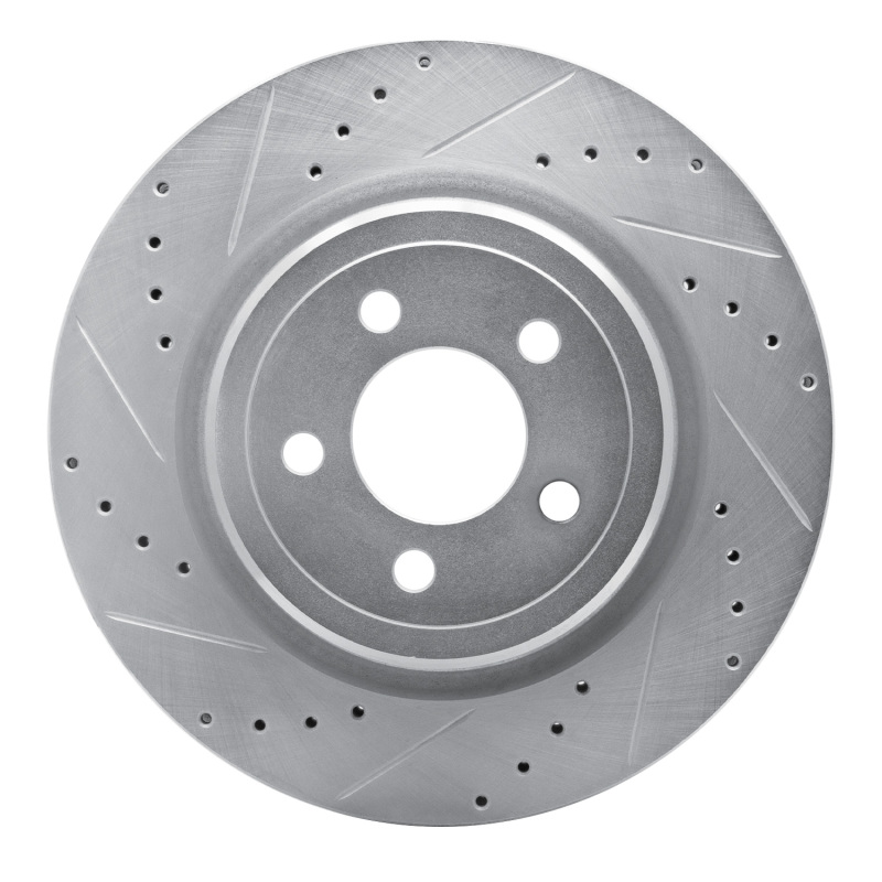Picture of R1 06-23 Dodge Magnum Rear Left Drilled & Slotted Silver Brake Rotor